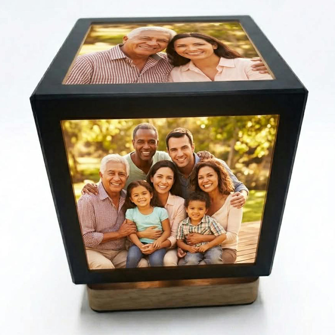 Customized Rotating Lamp 6 by 6  | Family Gift | Birthday Gift | Home Decoration 