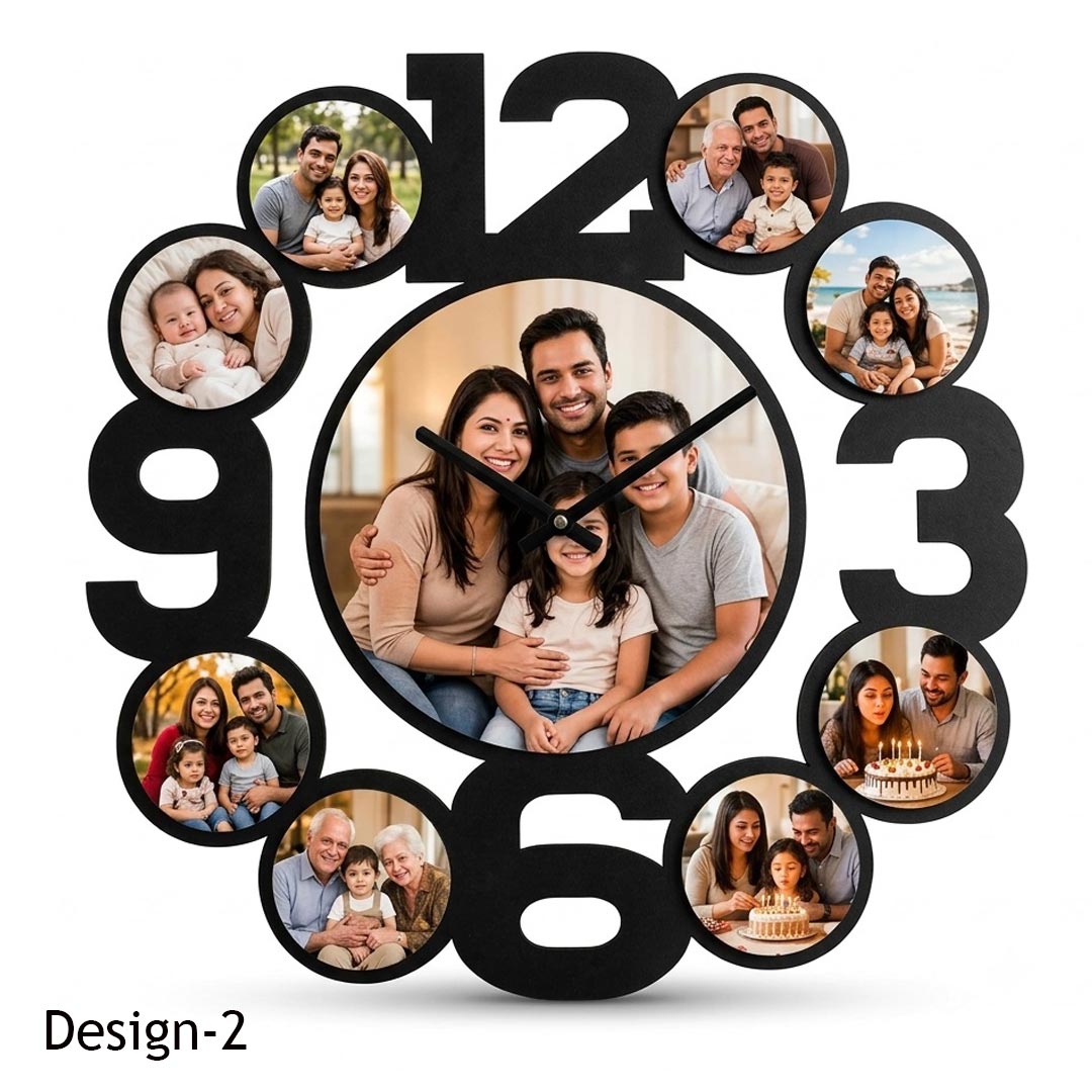 Customized Wall Clock Round | Family Gift | Wedding Gift 