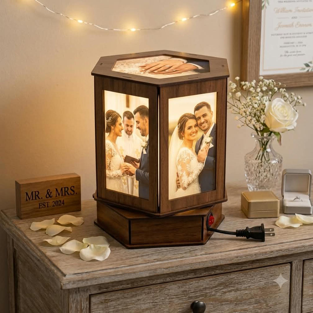 Rotating LED Lamp Hexagon